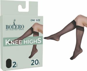 Dokolenke Lycra, črne, 20 DEN, 2/1