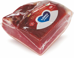 Kraški pršut Lokev, brez kosti, kosi, vakuumsko pakirano, cena za 1 kg