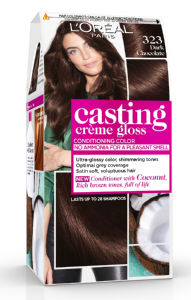 barva za lase casting creme gloss, 323 temna čokolada, loreal