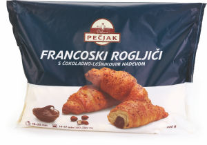 francoski rogljiči s čokoladno lešnikovim nadevom