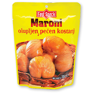 olupljen in pečen kostanj, maroni, fast snack, 150 g