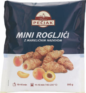 Rogljiči francoski z mareličnim nadevom, mini, zamrznjeno, 510 g
