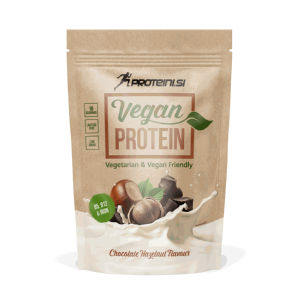 Prehransko dopolnilo Proteini.si, vegan, proteinski, z okusom čokolade in lešnika, 500 g