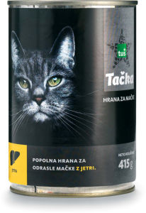 Hrana za mačke Tačka, jetra, pločevinka, 415 g