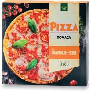 Pizza Tuš, šunka in sir, zamrznjeno, 330 g