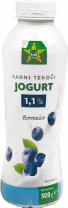 Jogurt Tuš, borovnica, tekoči, 1,1 % m.m., 500 g