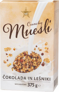 Kosmiči Tuš, Crunchy, muesli čokolada in lešniki, 375 g