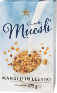 Kosmiči Tuš, Crunchy, muesli mandlji in lešniki, 375 g