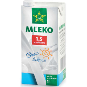 Mleko Tuš, brez laktoze, 1,5 % mm, 1l