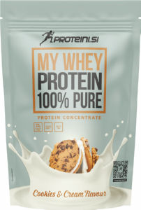 Beljakovine sirotke Proteini.si, 100 % pure, MY Whey, Cookie & Cream, 300 g
