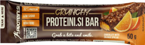 Ploščica Proteini.si, Crunchy, čokolada s pomarančo, 50 g