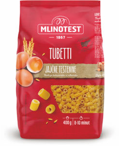 sušene jajčne testenine tubetti, mlinotest, 400g