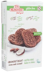 Brezglutenski Polnozrnati Keksi s Kakavom in Kokosom 150 g