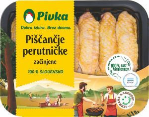 piščančje perutničke, začinjene, pivka, 450g