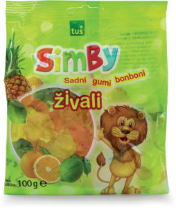 Bonboni Simby, gumi, živali, 100g