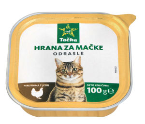 Hrana za Mačke Pašteta Tačka Perutnina z Jetri 100 g 