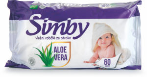 Otroški Vlažilni Robčki Simby Aloe Vera 60 robčkov