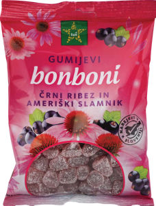 Bonboni Tuš gumi, črni ribez, 150g