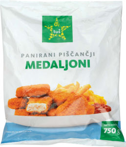 Piščančji medaljoni Tuš, panirani, 750g