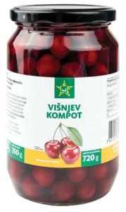 Kompot višnja Tuš, brez koščic, 720g