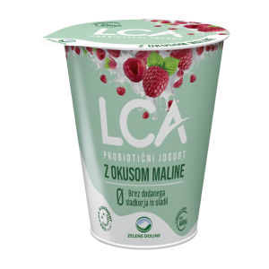 Probiotični Jogurt LCA Nula Zelene Doline Malina Brez Sladkorja 150 g