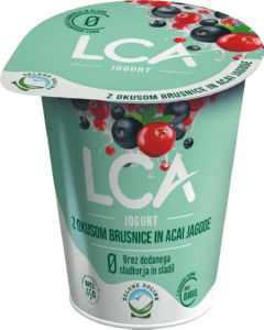 jogurt brusnica in acai jagoda brez dodanega sladkorja in sladil lca, zelene doline, 150g
