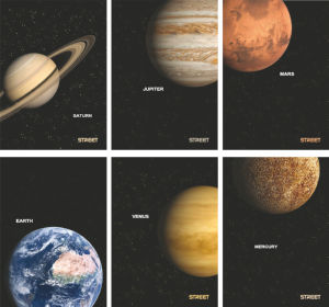 Zvezek A4 street planets, mali karo, 54 listni