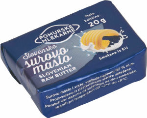 mini surovo maslo, pomurske mlekarne, 20 g