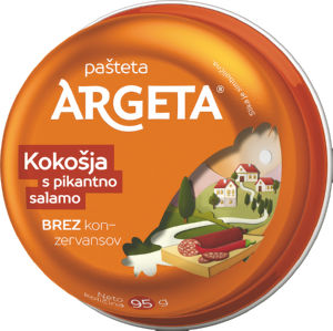 kokošja pašteta s pikantno salamo