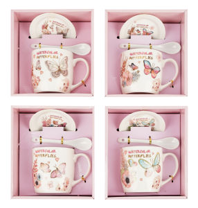 Set skodelic Watercolor butterlies, 3/1