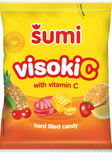 sadni trdi polnjeni bonboni visoki c