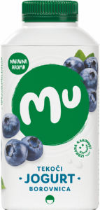 tekoči sadni jogurt, borovnica, 1,3 % m.m., mu, 500 g