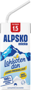 Alpsko Mleko Brez Laktoze 1.5 % m.m. 0,2 L