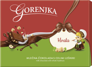 Čokolada mlečna Gorenjka, lešnikova, 450g