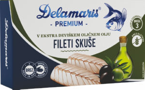 fileti skuše v ekstra deviškem oljčnem olju, delamaris, 125 g