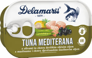 tuna mediterana v ekstra deviškem oljčnem olju, delamaris, 105 g