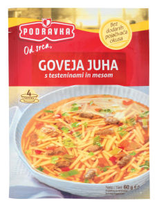 goveja juha s testeninami in mesom
