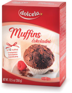 zmes za za pripravo čokoladnih kolačev s koščki čokolade muffins