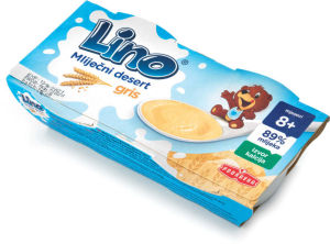 mlečni desert z zdrobom, lino, 2 x 100 g