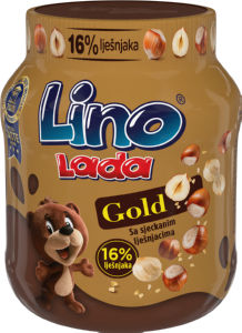mlečno kremni namaz s sesekljanimi lešniki lino lada gold