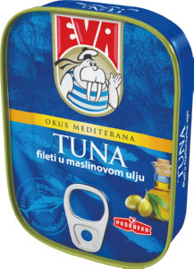 tuna fileti v oljčnem olju, eva, 100g