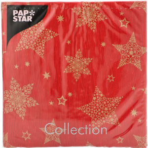 Serviete Christmas Shine, 3 slojne, rdeča, 33 x 33 cm, 20/1