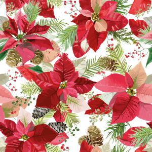 Serviete Winter Poinsettia, 3 slojne 33x33cm, 20/1