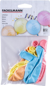Baloni Happy Birthday, sort., 25 cm, 8/1