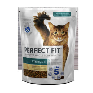 briketirana hrana za mačke sterile s piščancem, perfect fit, 750 g