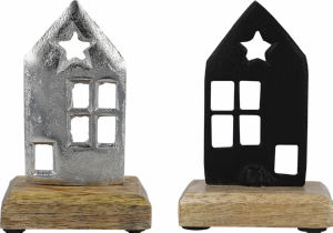 Okrasek hiška, mangov les, različne oblike, 11 x 8 x 5 cm