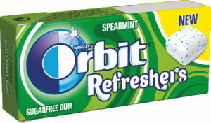 Žvečilni gumi Orbit Refreshers Spearmint draže, 16 g