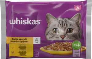 Whiskas, mokra hrana za mačke, Senior, perutninski izbor, 4 x 85 g