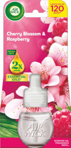 Osvežilec AirWick, električno polnilo, Cherry Blosssom & Raspberry, 19 ml