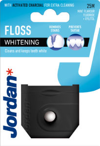 Zobna nitka Jordan, Whitening floss, aktivni ogljik, 25 m